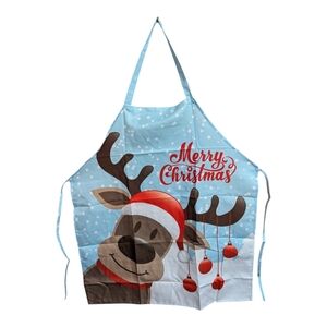 Merry Christmas Reindeer Apron adult unisex brown cooking oil resistant a-014